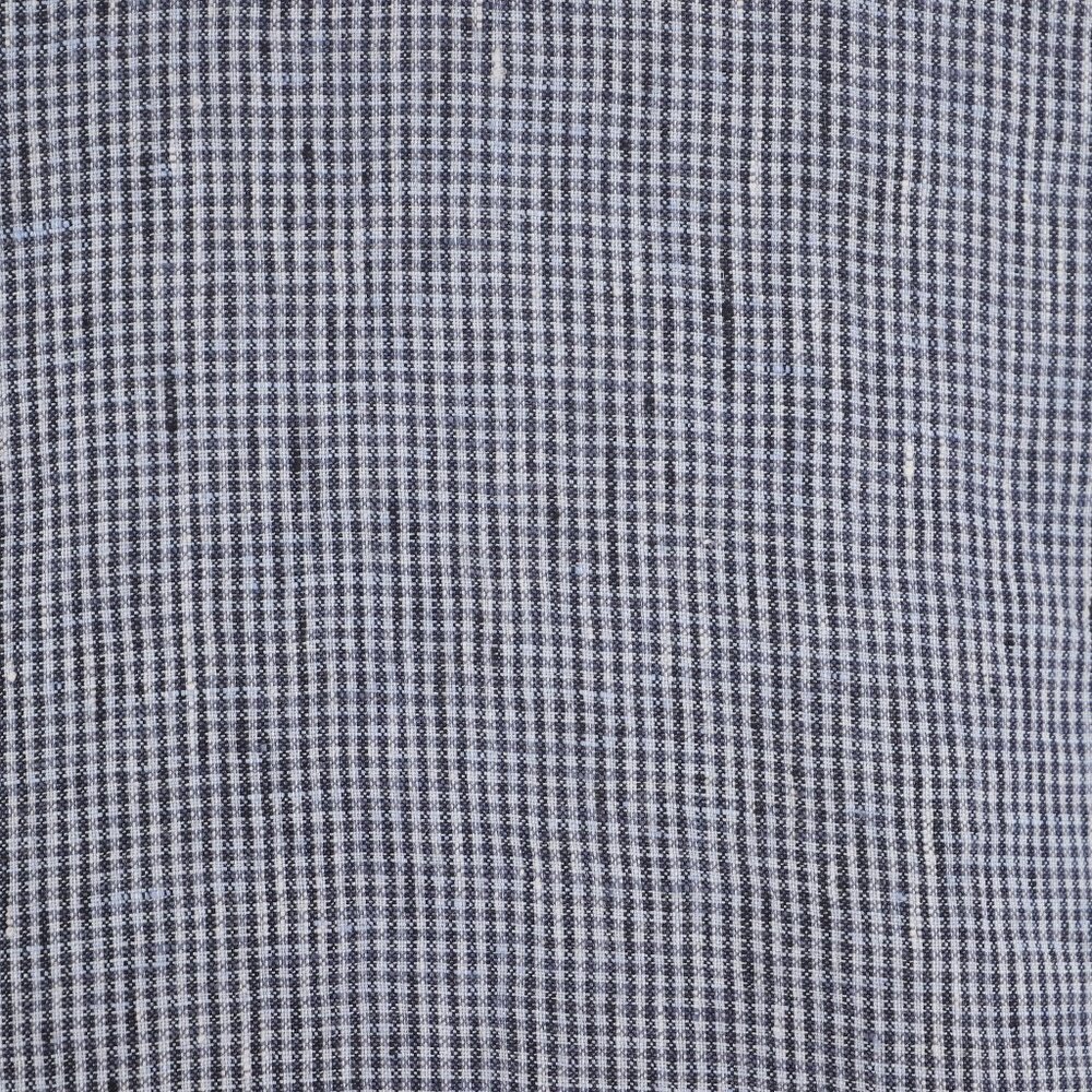 FLAX 2 Piece 100% Linen Navy Gingham Button Up Top (M) & Pull-On Maxi Skirt (L) - Picture 7 of 8